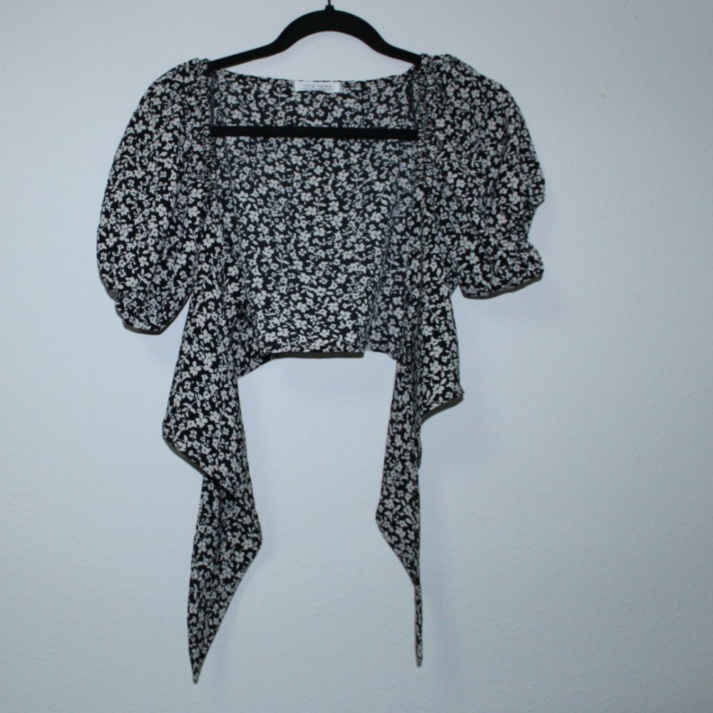 12th Tribe Crop Tie Top - Picture 1 of 3